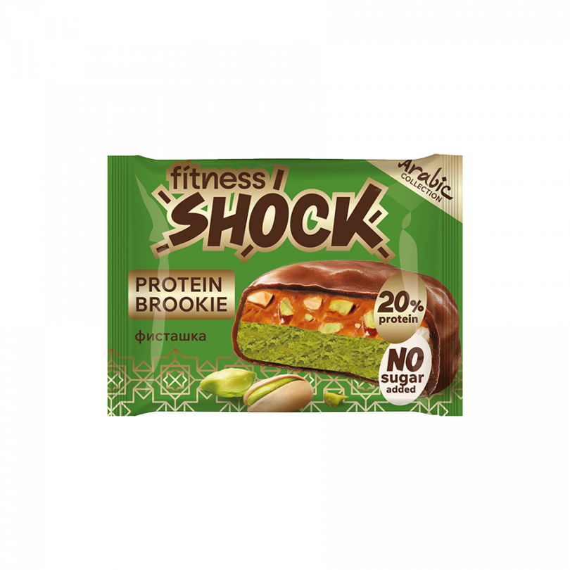 Протеиновое печенье глазированное Брауни "Фисташка" Brookie Arabic Collection FitnesShock