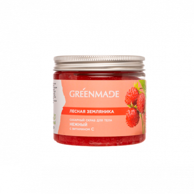 Сахарный скраб для тела Лесная земляника Greenmade